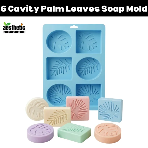6 Cavity Palm Leaves Silicone Soap Mold
