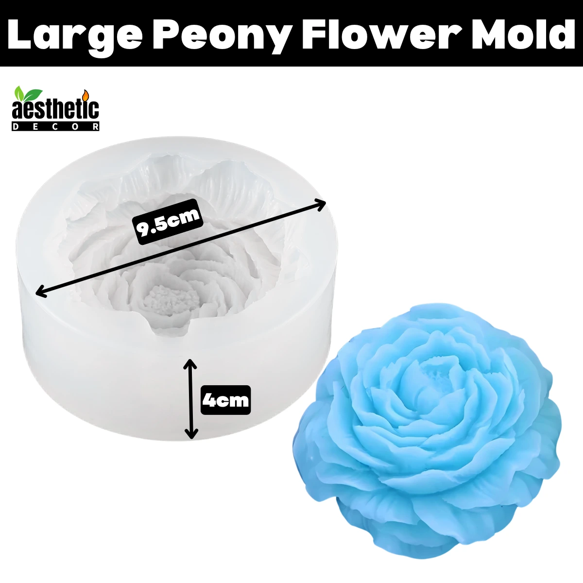 Large Peony Flower Silicone Candle Mold Large Peony Flower Silicone Candle Mold