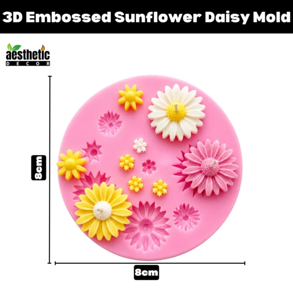 3D Embossed Sunflower Daisy Mold