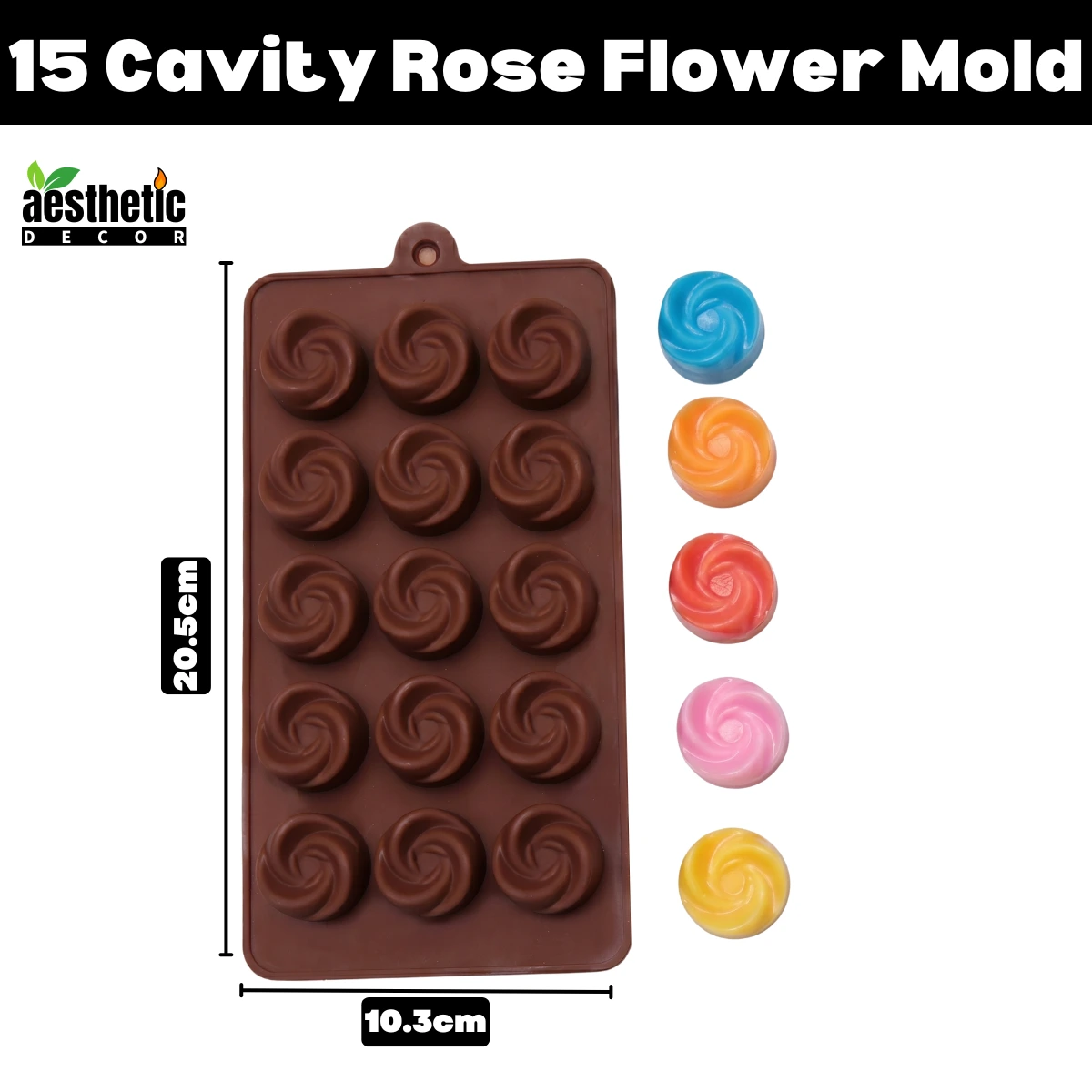 15 Cavity Rose Flower Silicone Mold 15 Cavity Rose Flower Silicone Mold