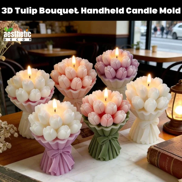 3D Tulip Bouquet Handheld Candle Mold