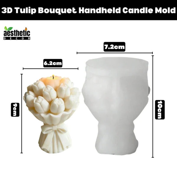3D Tulip Bouquet Handheld Silicone Candle Mold