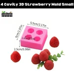 4 Cavity 3D Strawberry Mold Small