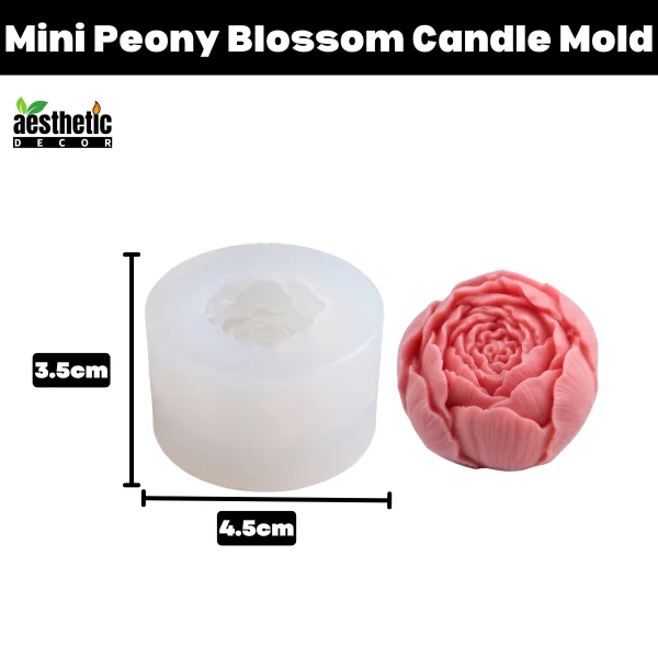Mini Peony Blossom Silicone Candle Mold