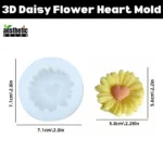 3D Daisy Flower Heart Silicone Mold