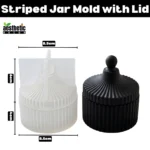 Striped Silicone Jar Mold with Lid