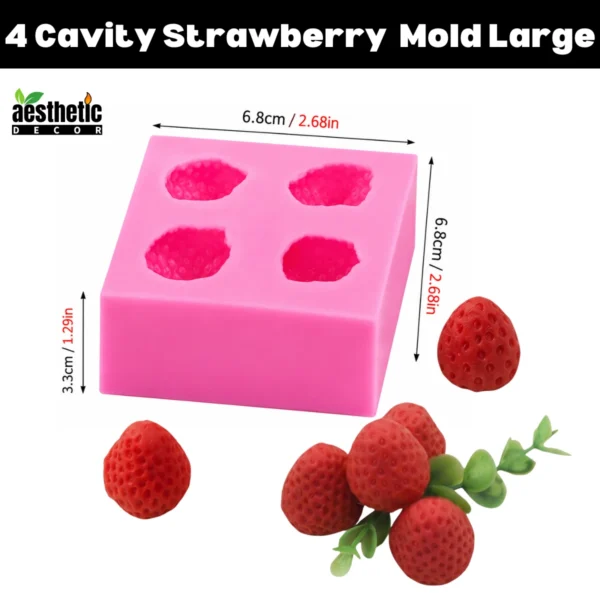 4 Cavity Strawberry Silicone Mold - Large