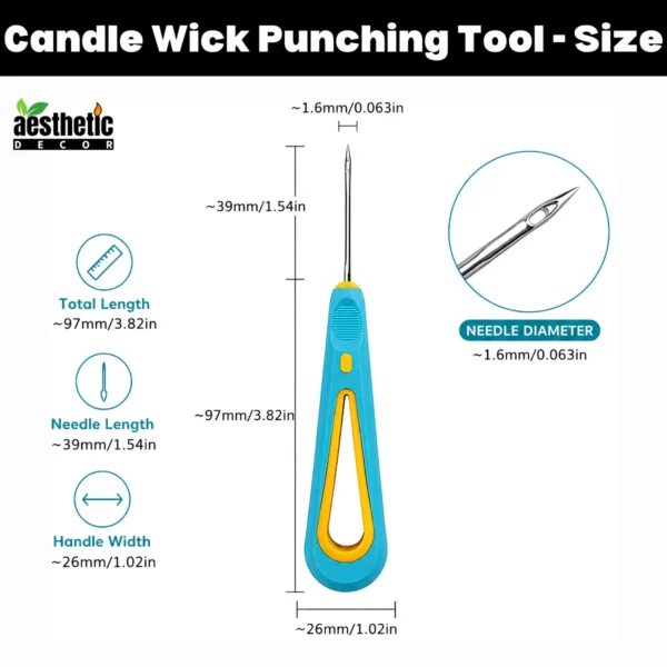 Candle Wick Punching Tool For Silicone Molds - Size