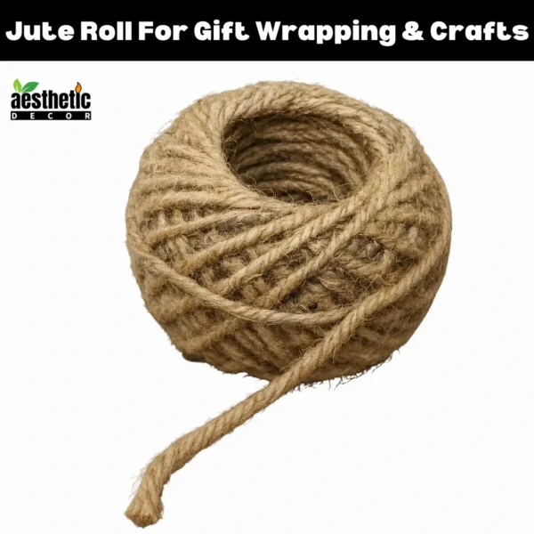Natural Jute Twine Roll for Gift Wrapping, DIY Crafts & Packaging