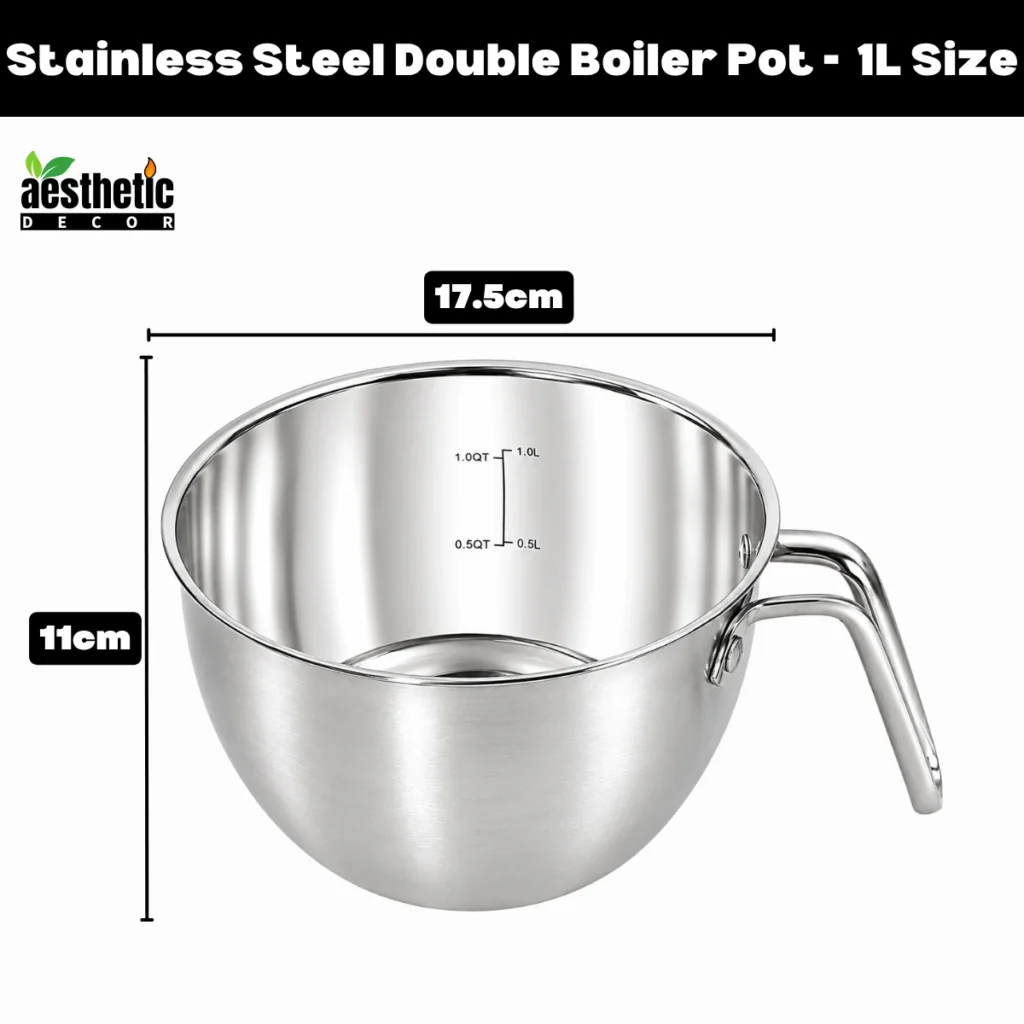 Stainless Steel Double Boiler Pot - 1L Size