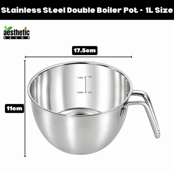 Stainless Steel Double Boiler Pot - 1L Size