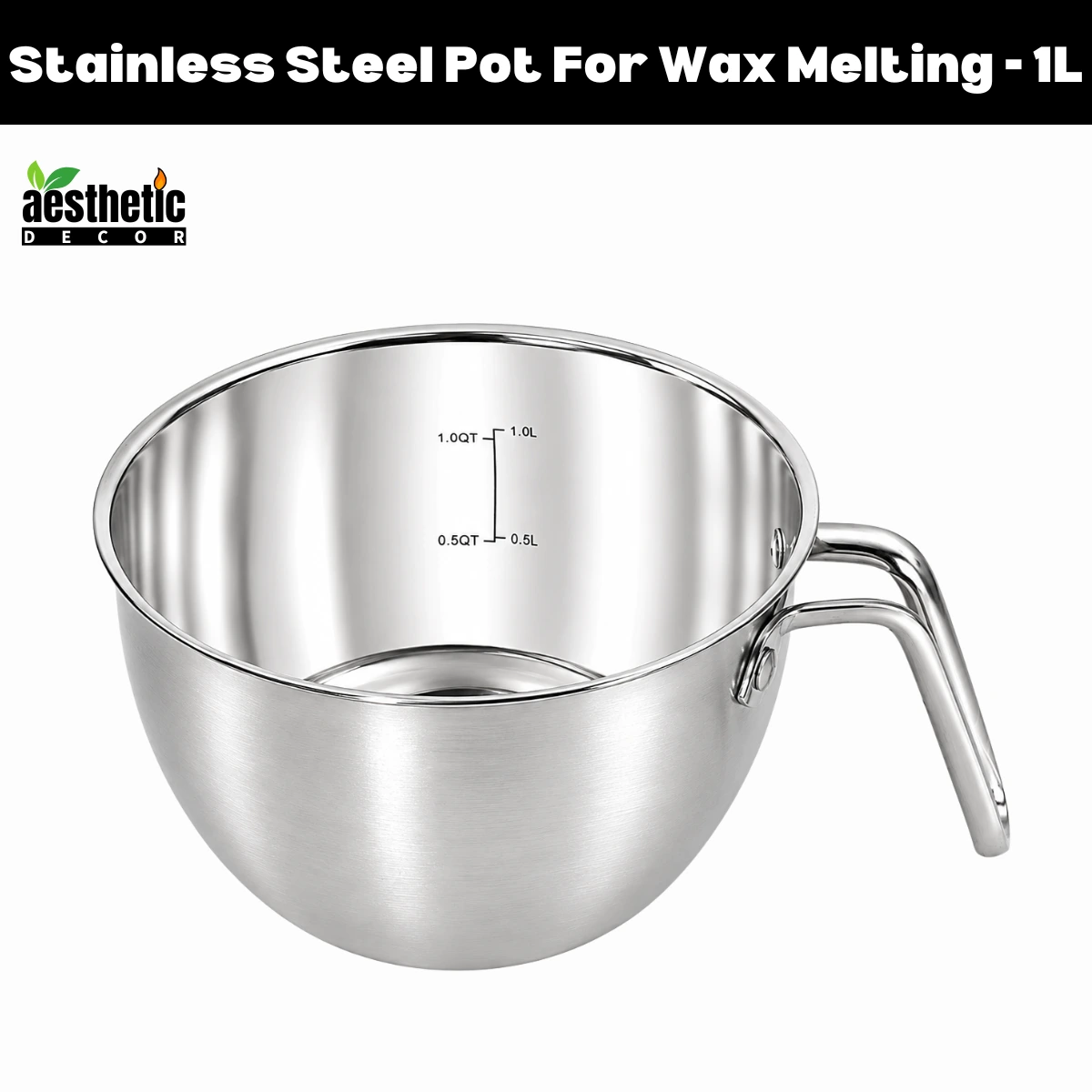 Stainless Steel Double Boiler Pot for Candle Wax Melting - 1L