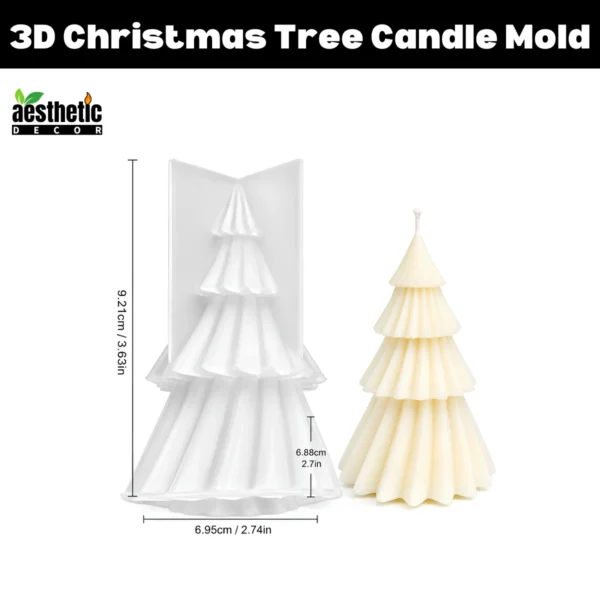 3D Christmas Tree Silicone Candle Mold
