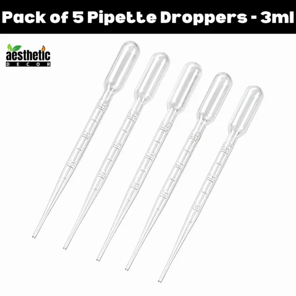 Pack of 5 Pipette Droppers - 3ml