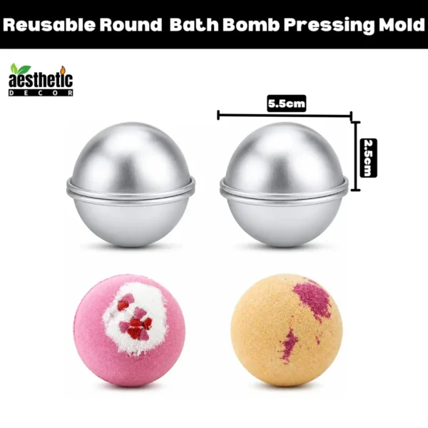 Reusable Round Aluminium Bath Bomb Pressing Molds - Medium
