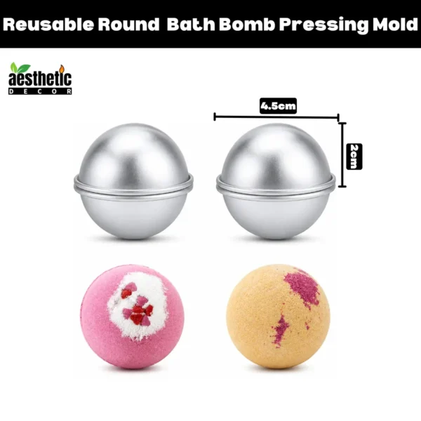 Reusable Round Aluminium Bath Bomb Pressing Molds - Small
