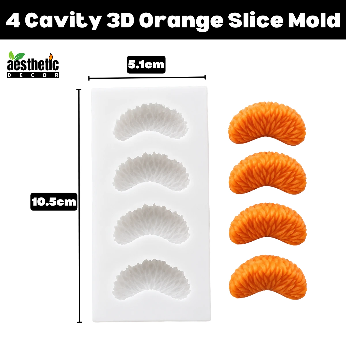 4 Cavity 3D Orange Slice Silicone Mold 4 Cavity 3D Orange Slice Silicone Mold