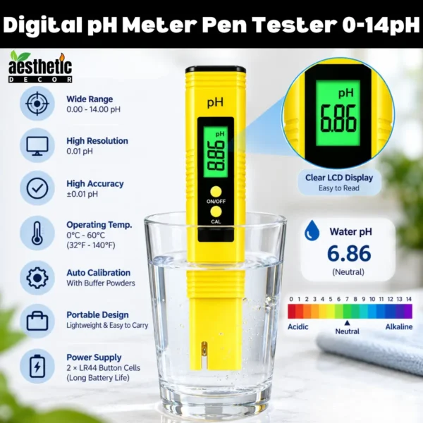 Digital pH Meter Pen Tester Product Highlights