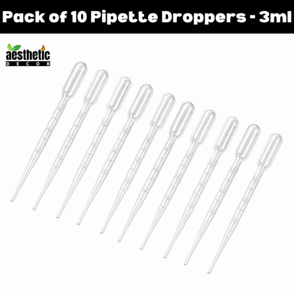 Pack of 10 Pipette Droppers - 3ml