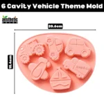 6 Cavity Vehicle Theme Silicone Mold